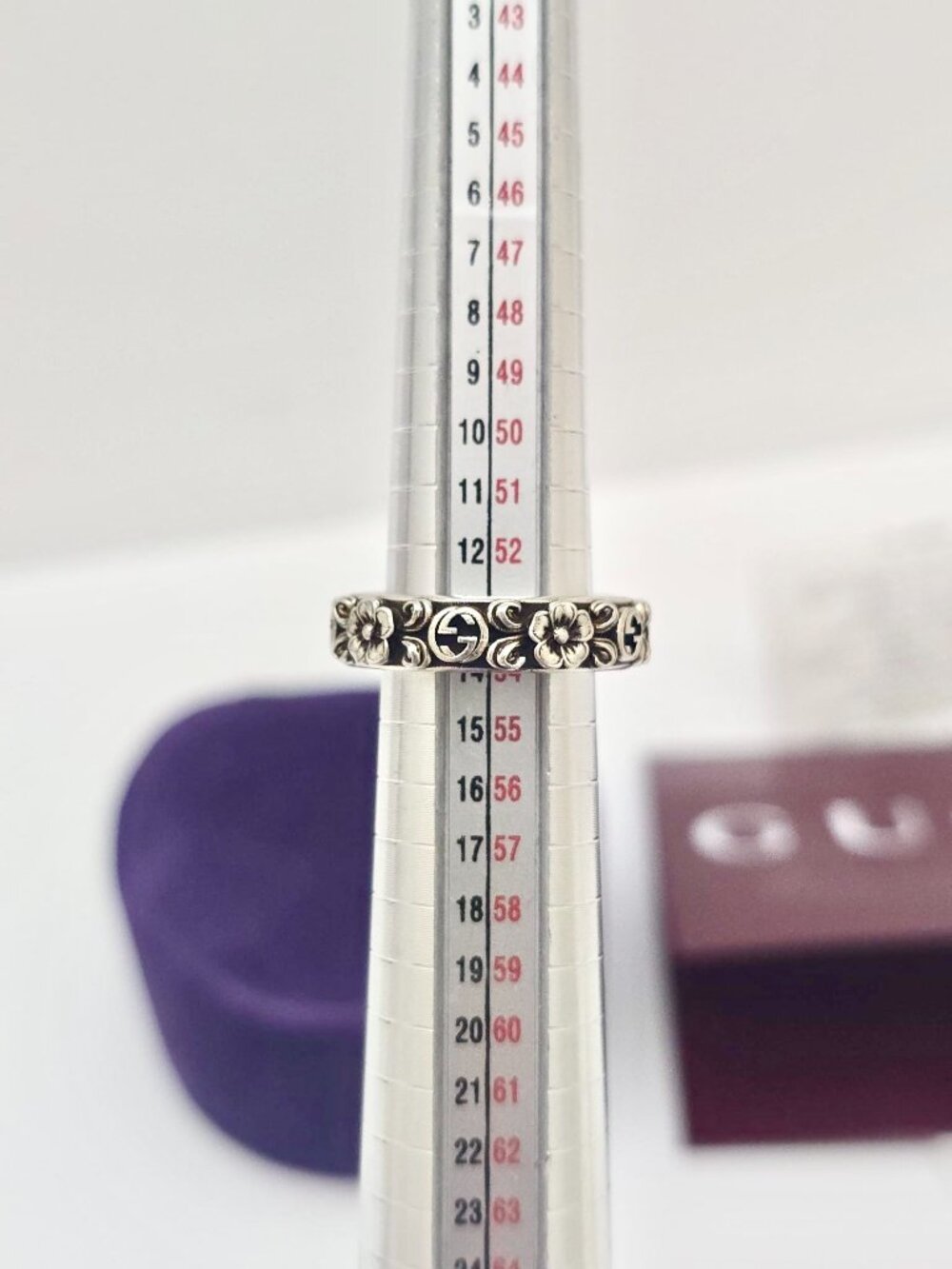 Gucci Interlocking G Flower Band Ring Size 7 - Picture 7 of 8